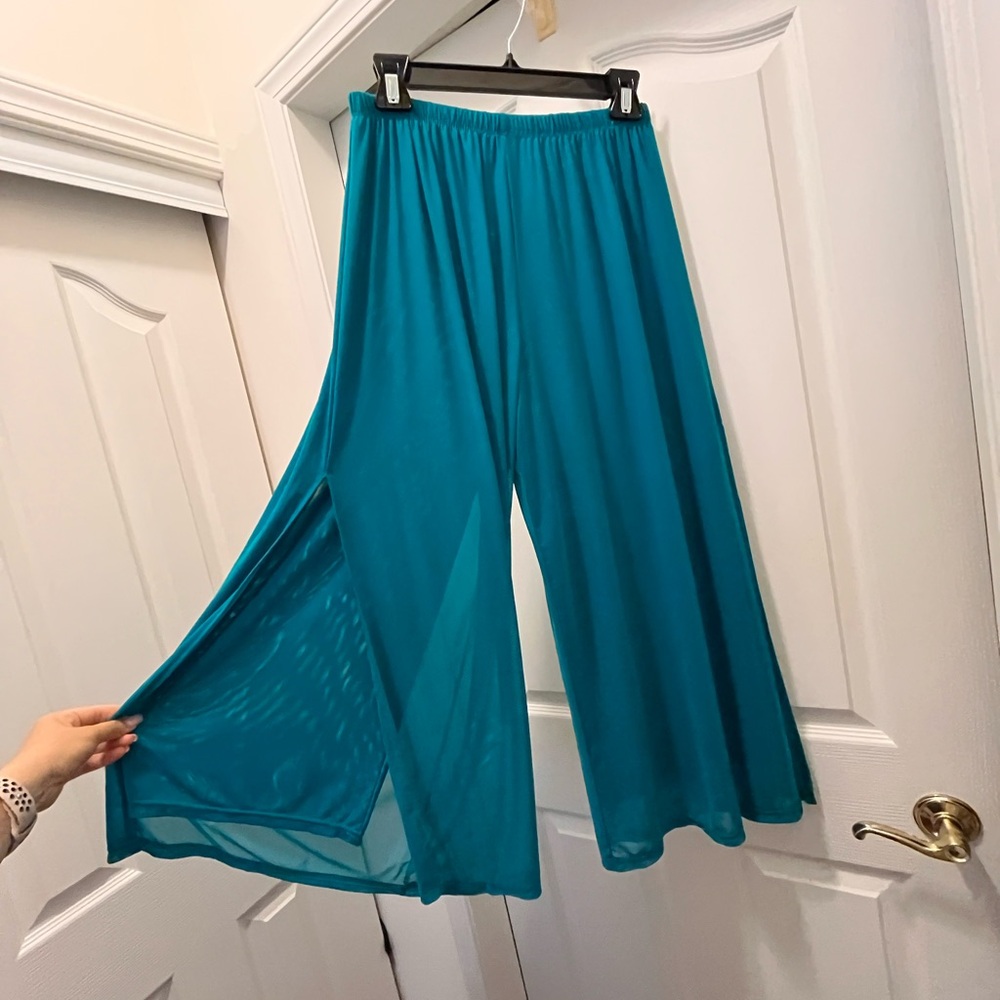 Teal Wide-Leg Women's Pants